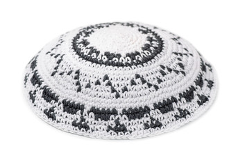 White knitted jewish yarmulke