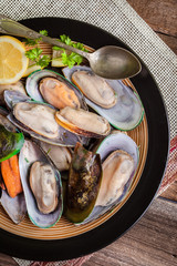 Frozen mussels.