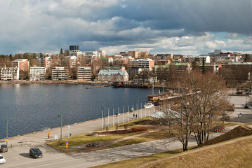 Fototapeta na wymiar City of Lappeenranta on the shore of lake Saimaa.