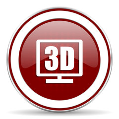 3d display red glossy web icon