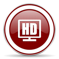hd display red glossy web icon