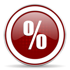 percent red glossy web icon