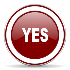 yes red glossy web icon