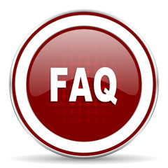 faq red glossy web icon
