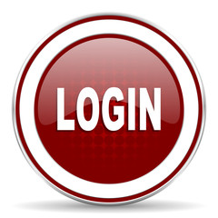 login red glossy web icon