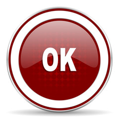 ok red glossy web icon