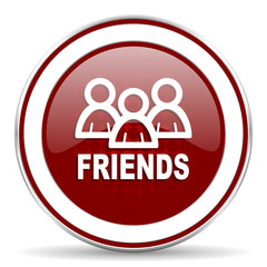 friends red glossy web icon