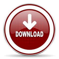 download red glossy web icon