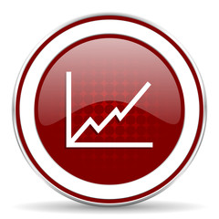 chart red glossy web icon