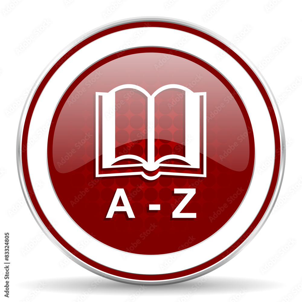 Poster dictionary red glossy web icon