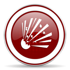 bomb red glossy web icon