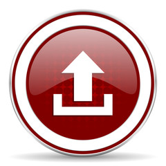 upload red glossy web icon