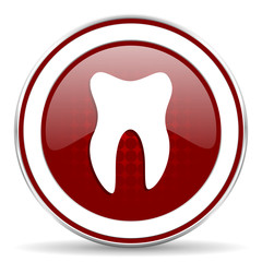 tooth red glossy web icon