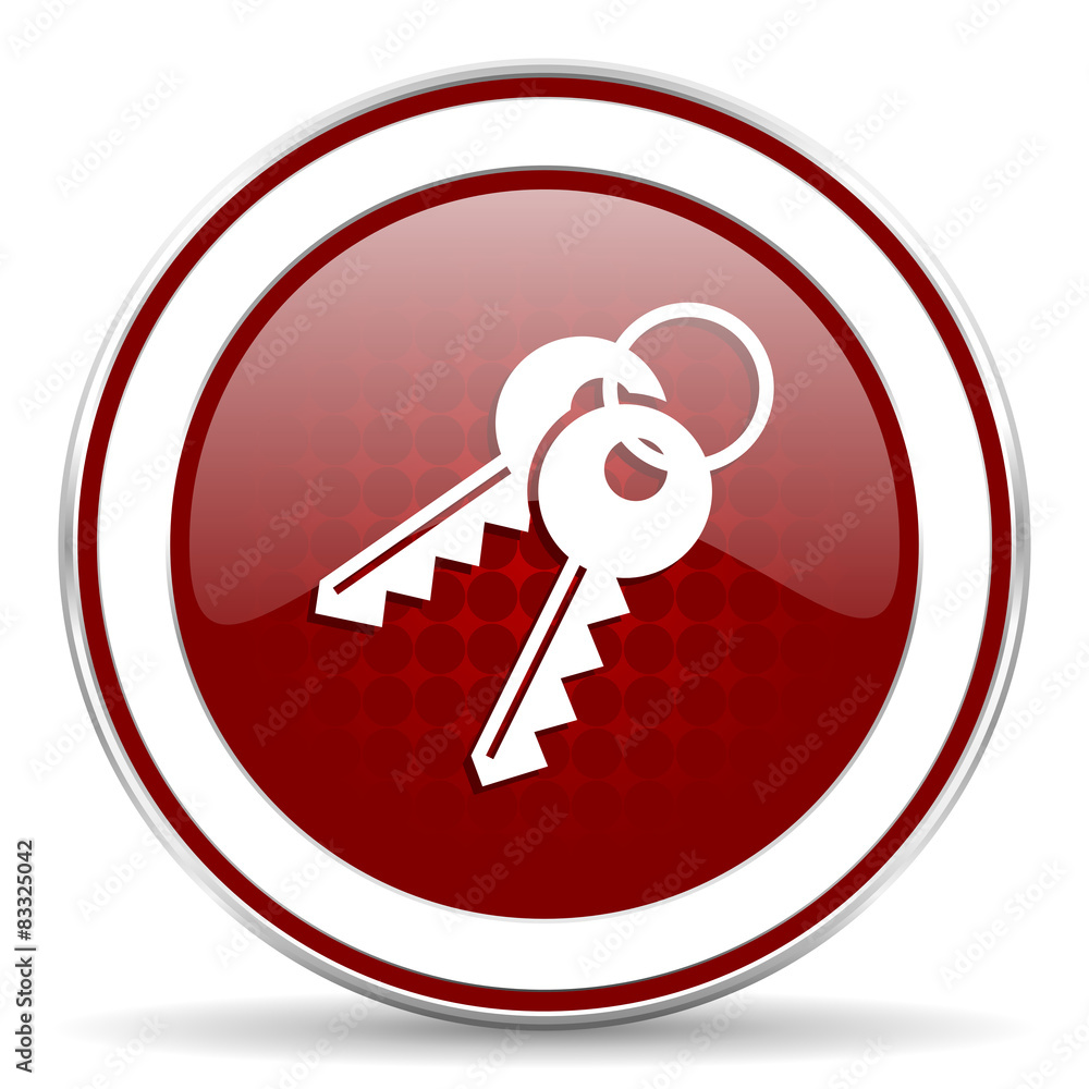 Poster keys red glossy web icon