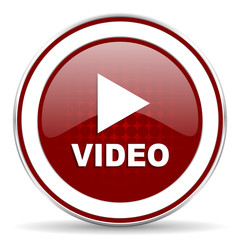 video red glossy web icon