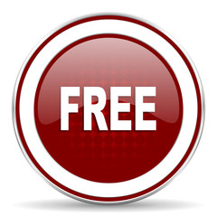 free red glossy web icon