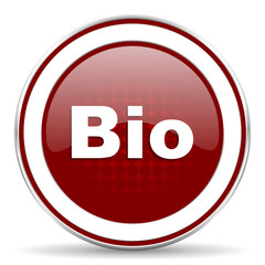 bio red glossy web icon