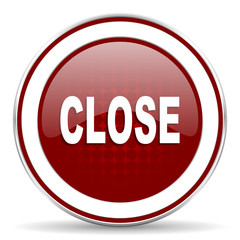 close red glossy web icon