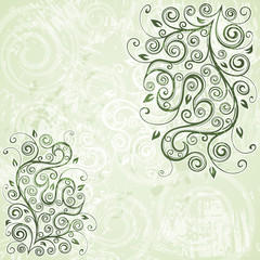 Abstract floral grunge background