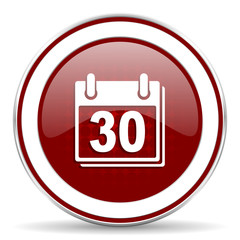 calendar red glossy web icon