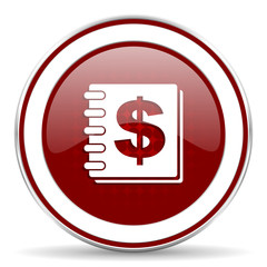 money red glossy web icon