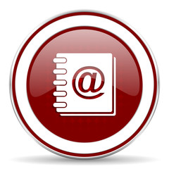 address book red glossy web icon
