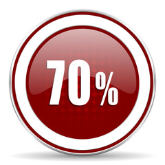 70 percent red glossy web icon