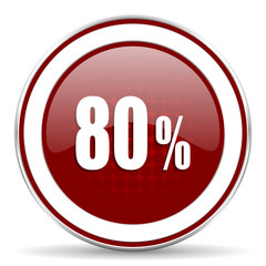 80 percent red glossy web icon