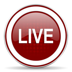 live red glossy web icon
