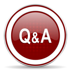 question answer red glossy web icon