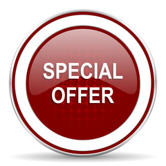 special offer red glossy web icon