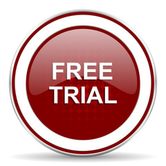 free trial red glossy web icon