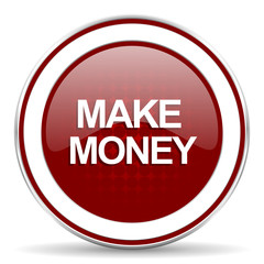 make money red glossy web icon