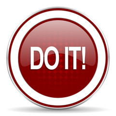 do it red glossy web icon