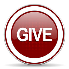 give red glossy web icon