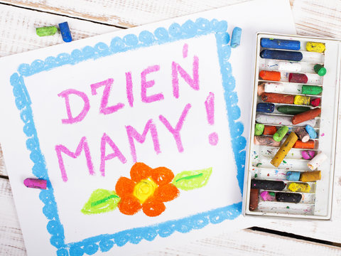 Laurka na Dzień Matki z napisem "dzień mamy"