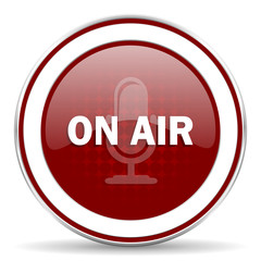 on air red glossy web icon