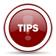 tips red glossy web icon