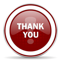 thank you red glossy web icon