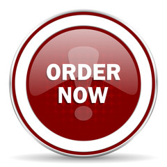 order now red glossy web icon