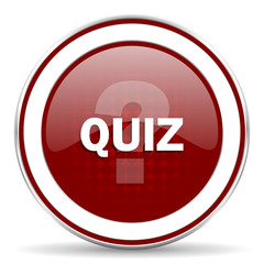 quiz red glossy web icon