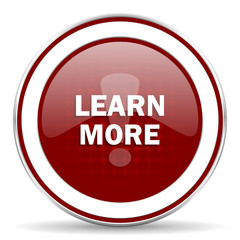 learn more red glossy web icon