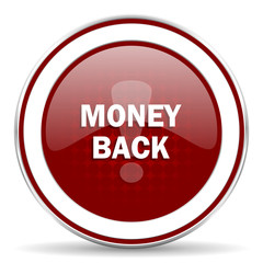 money back red glossy web icon