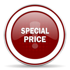 special price red glossy web icon