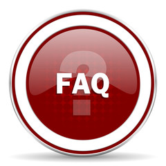 faq red glossy web icon
