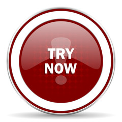 try now red glossy web icon