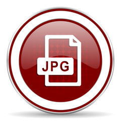 jpg file red glossy web icon