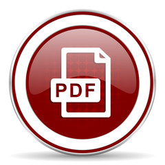 pdf file red glossy web icon