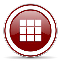 thumbnails grid red glossy web icon