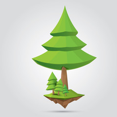 Conceptual polygonal tree. vector Illustration